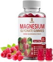 Magnesio Glycinate Gummies, Magnesio Supplemento, Magnesio Glycinate, Vitamina C, D, B12, CoQ10, per calma mood & muscolo, Sonno, per adulti, 60 Gummies
