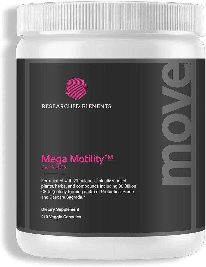 Mega Motilità Digestivo Salute Supplemento per promuovere GI Motilità - Efficace e pulito Erboristeria Prebiotico / Formulazione Probiotica - Aiuta a ridurre la costipazione, Gas e Bloating (Capsule, 60 Caps Veggie)