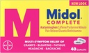 Midol Complete, Menstrual Period Symptome Relief, Caplets, 40 Count, 2-Pack