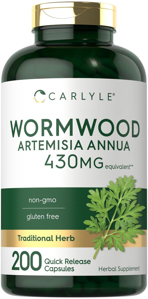 Carlyle Wormwood Kapseln 430mg | Artemisia Annua Herb | 200 Count | Non-GMO & Gluten Kostenlose Ergänzung