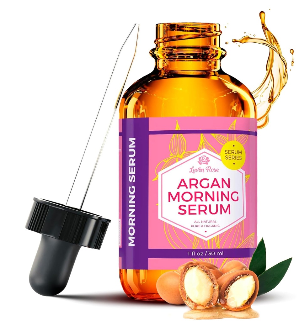 Leven Rose Moroccan Argan Öl Gesicht Serum 1 Unze - 100% Bio Hydrating Öl für Damen - Anti-Aging Natürliche Serum für Falten