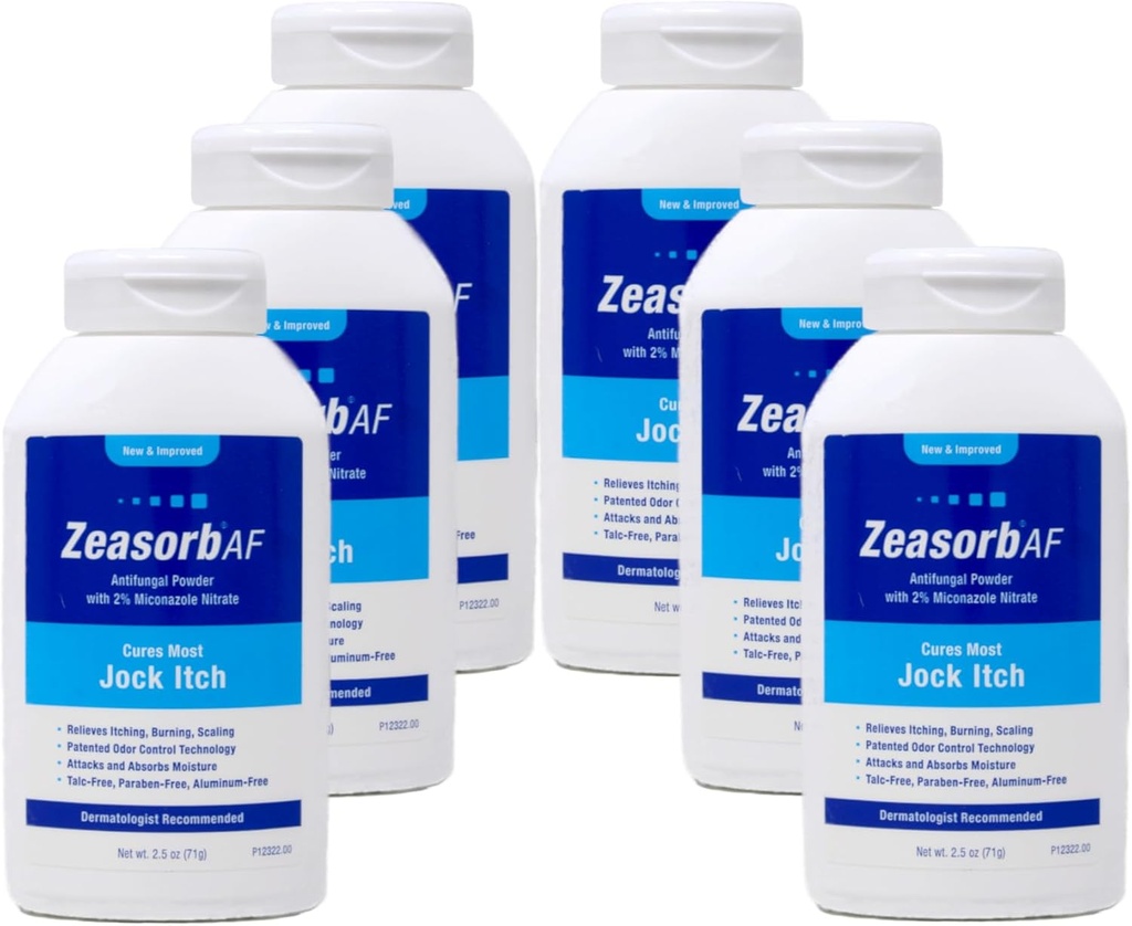 Zeasorb Antifungal Treatment Powder, Jock Itch - 2.5 oz, Pack of 6
