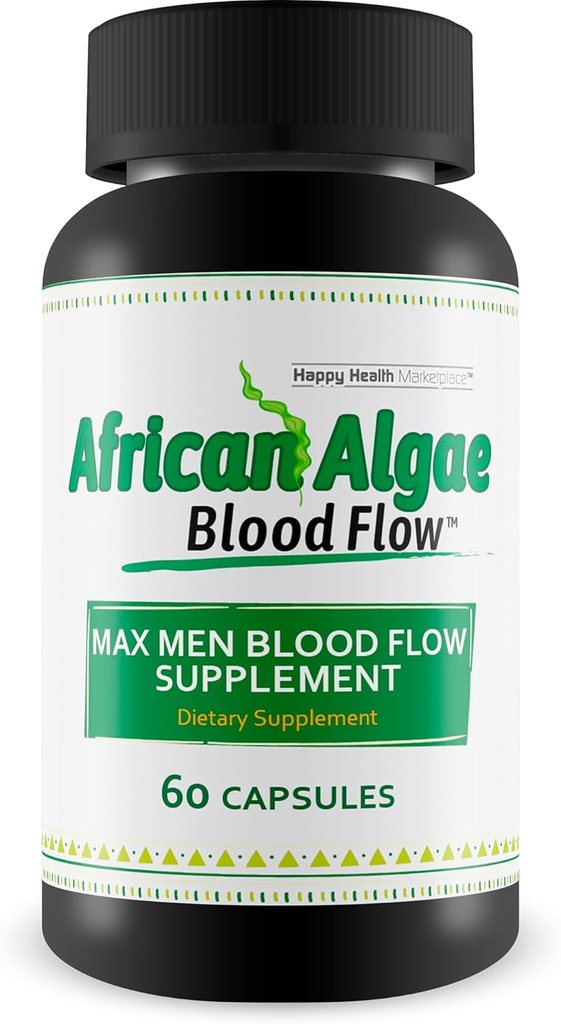 Flusso di sangue delle alghe africane - Il nostro miglior integratore di circolazione sanguigna - Integratori di circolazione del sangue migliori - Supporto per la circolazione del corpo - Max Men Pillole di supplemento di flusso sanguigno - Capsule di flusso sanguigno avanzate