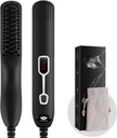 Petto raddrizzatore per gli uomini - Aggiornato professionale elettrico Mens Beard raddrizzante spazzola riscaldata portatile Anti-Scald 5 temperature regolabili & display LCD con borsa di trasporto