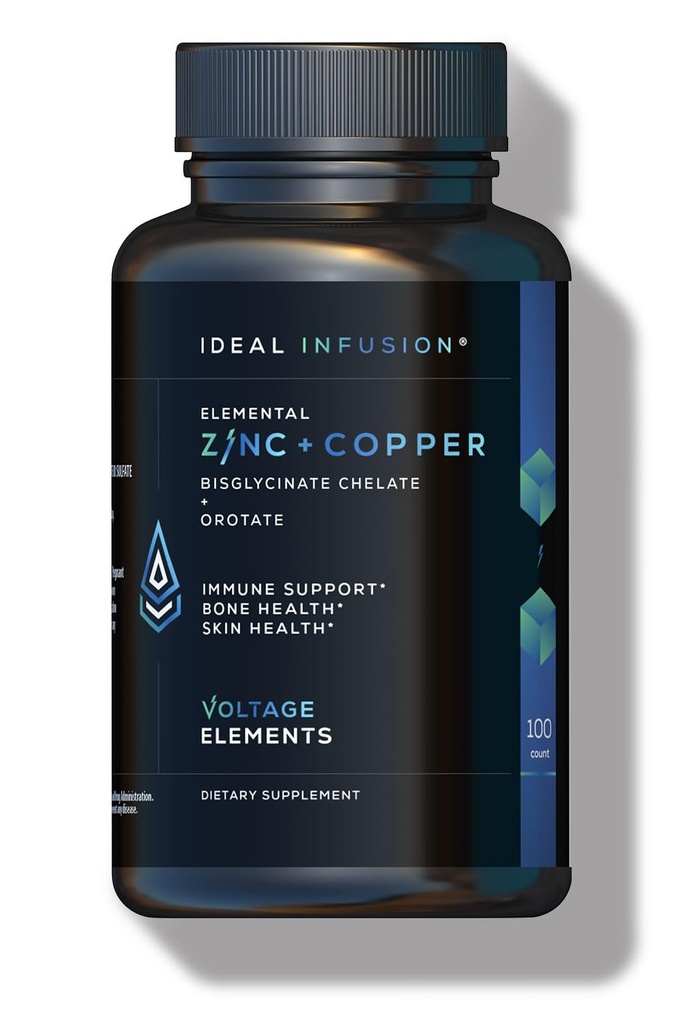 Spannungselemente Zink Bisglycinat + Orotate 245mg mit Kupfer Chelat: Muskel- & Haut Gesundheit, Hormon Balance - Elemental Zink 50mg (100 Servierungen) Vegan