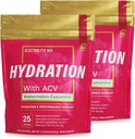 Éléments essentiels Packs d'hydratation - Concombre de pastèque - Poudre d'électrolytes Pas de sucre - Mélange de boisson d'électrolyte - Hydratation supérieure avec vinaigre de cidre et vitamine C - Boîtes de 50 bâtons