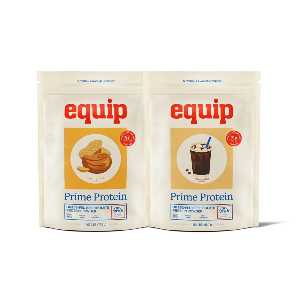 Equip Foods Prime Protein Peanut Butter & Prime Protein Powder Iced Coffee