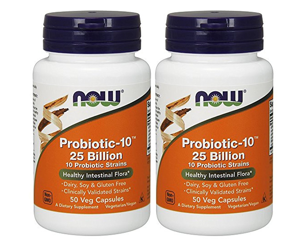 Jetzt Lebensmittel Probiotic-10 25 Billion 50Vcaps (2 Flaschen)