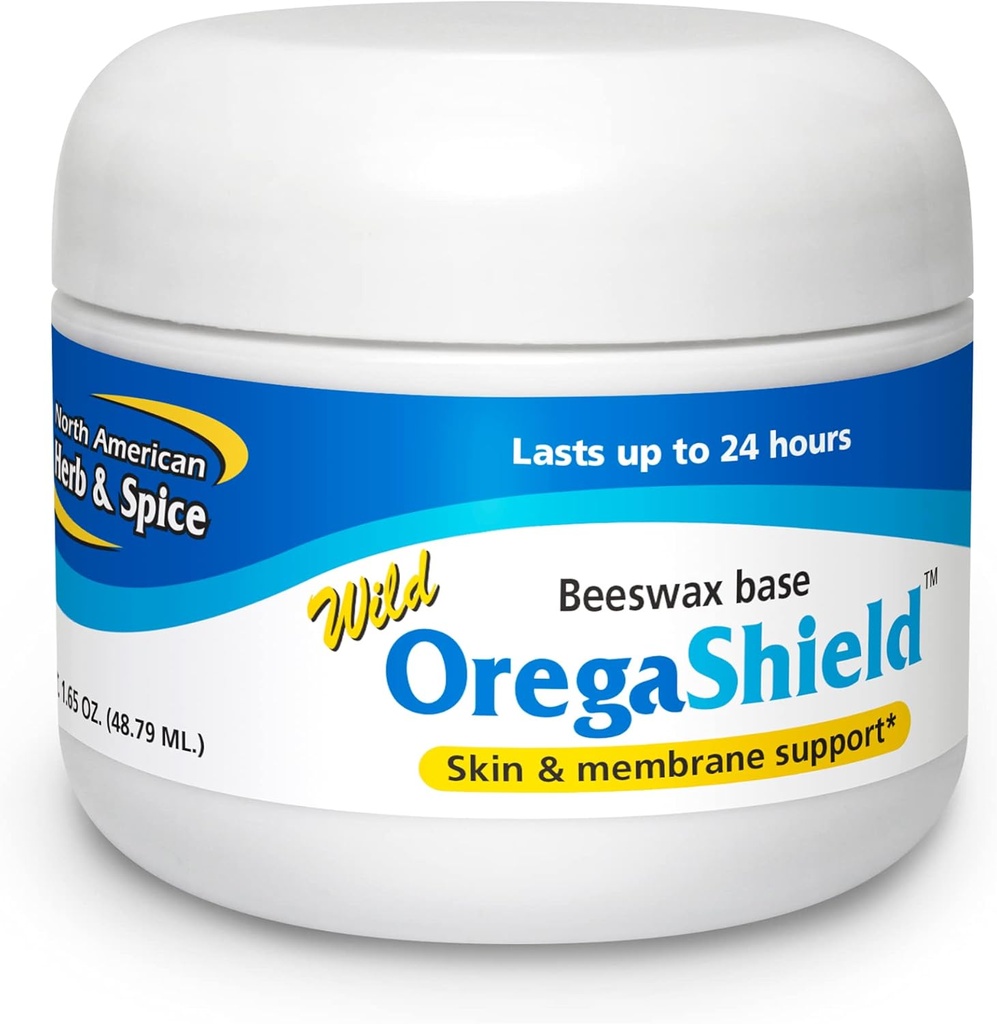 NORTH AMERICAN HERB & SPICE OregaShield - 2 oz - Skin & Membrane Support - Wild Spice Oils in a Beeswax Base - Lasts Up to 24 Hours - Non-GMO