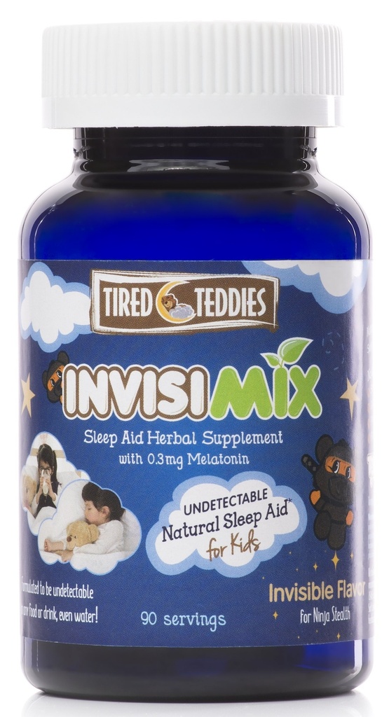 InvisiMix Low Dose Melatonin 300 mcg - Geschmackloses texturloses Pulver Flüssiges Einmischen für Kinder Alter 2+, 90 Servierungen