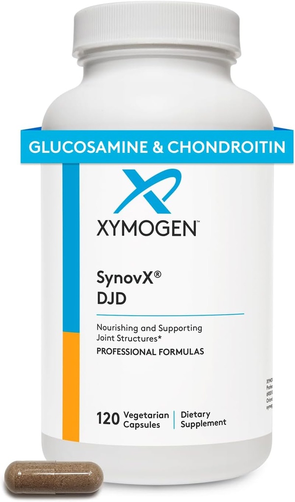 XYMOGEN SynovX DJD - Aide à maintenir des articulations saines + Fournit des blocs de construction de tissus articulaires avec MSM, moule à lisure verte, sulfate de chondritine, sulfate de glucosamine, acide hyaluronique (120 capsules)