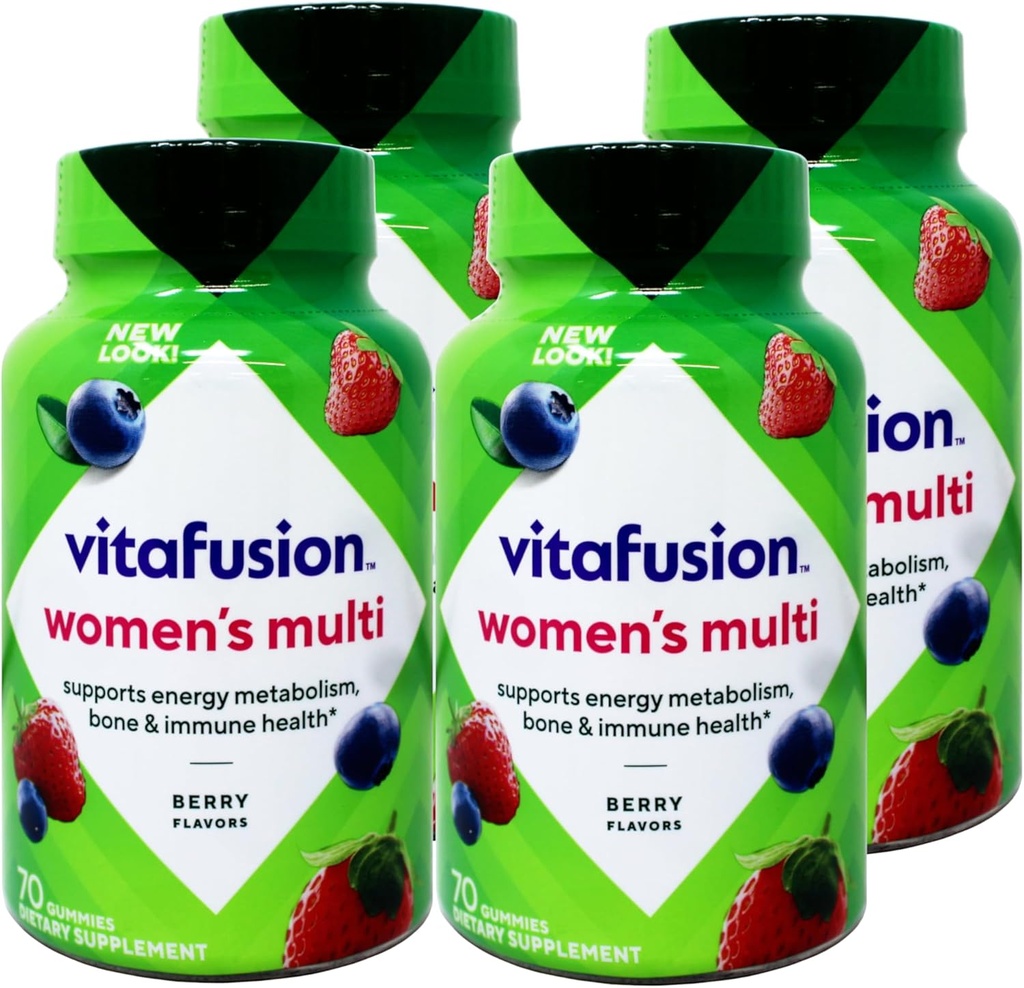 Vitafusion Gummie Multivitaminiche Complete, Berry Naturale, 70 Ct (4 Confezione) (Bundle)