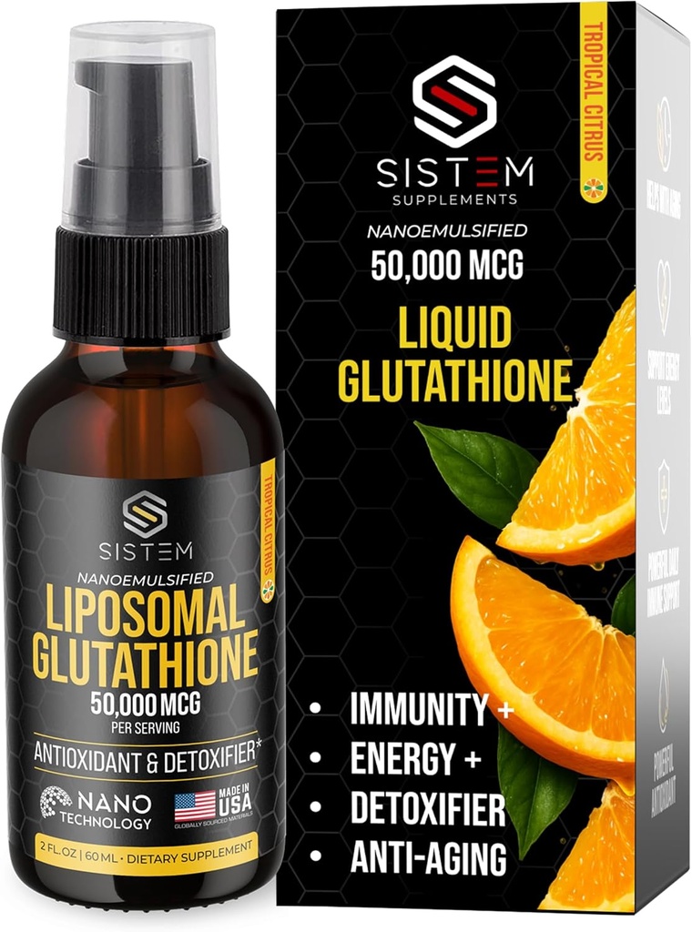 Sistem Liposomal Glutathion Ergänzung, Antioxidantien, Detox Cleanse, Immununterstützungsergänzung, Vitamin C, Liposomal Spray, Glutathione Serum, Tropical Citrus Flavor