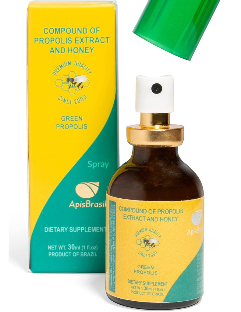 Brasilien Green Bee Propolis Spray (30ml) - Natürliche Immununterstützung - Sore Throat Relief - Premium Qualität - Paket von 1