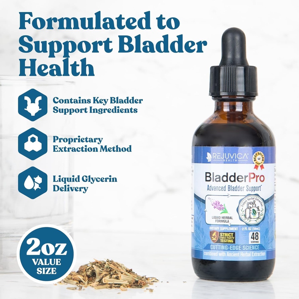 Rejuvica Health BladderPro für Männer und Frauen - Bladder Support Supplement - Flüssige Lieferung für bessere Absorption - Kürbis Seed, Uva Ursi, Goldenrod und mehr