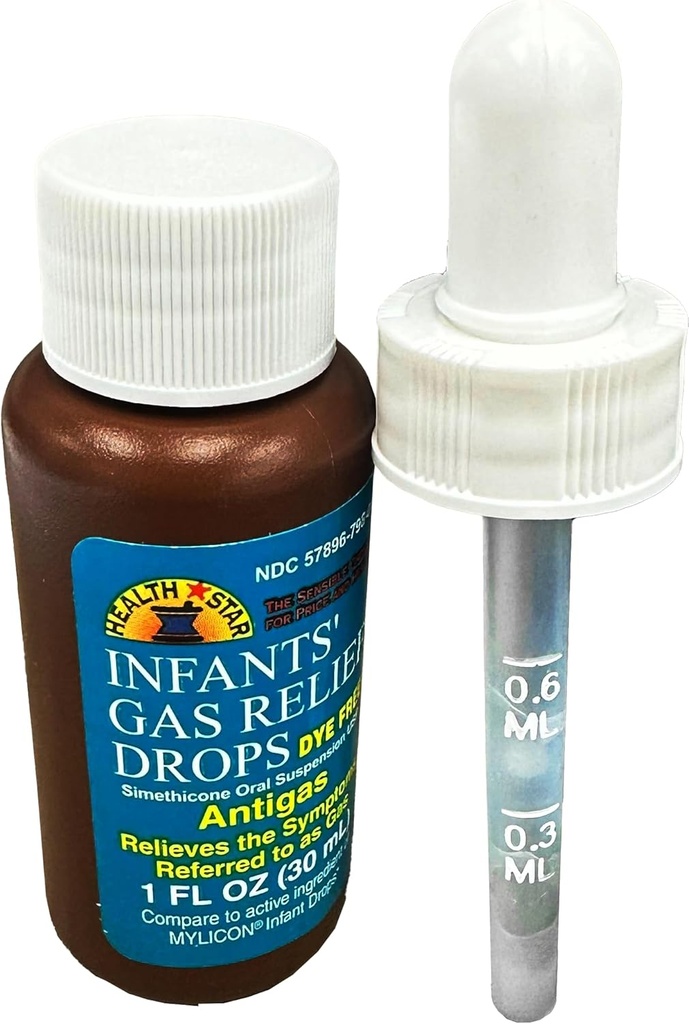 GeriCare Infants Gas Relief Tropfen Simethicone Tropfen für Infants, glaubt Stomach Discomfort, Safe & Gentle 20mg Tropfen, Kinder Anti-Gas 1 Fl Oz (Pack von 4)
