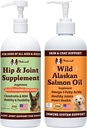 Société de chiens naturels 32 oz. Ensemble avec huile de saumon sauvage d'Alaska et glucosamine liquide pour chiens, supplément huile de poisson, joint et soutien de hanche