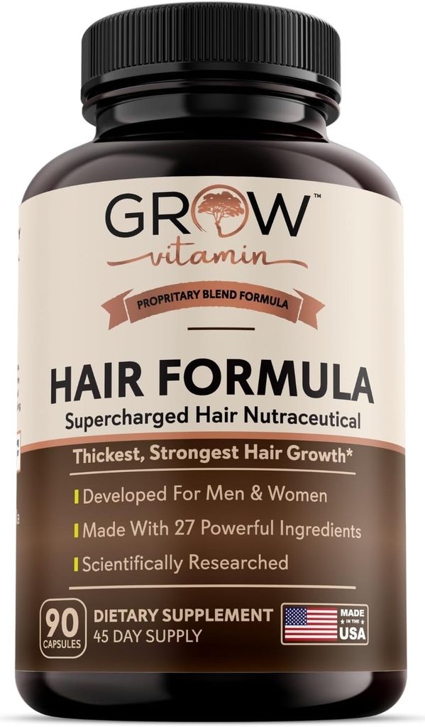 crescere la vitamina Tutto in una formula per capelli per gli uomini e le donne - Advanced Hair Formula Include Biotin, Saw Palmetto, DHT Blocker & Trace Minerals - Supplemento per capelli, pelle & unghie - 90 Capsule
