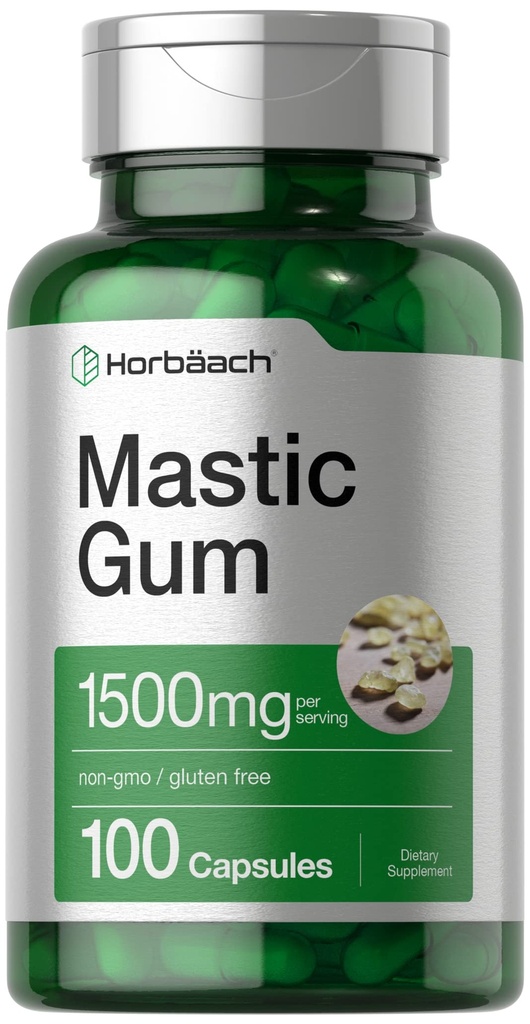 Horbäach Mastic Gum | 1500mg | 100 Capsules | Non-GMO & Gluten Free Supplement