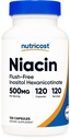 Nutricost Niacine (sans floup) Inositol Hexanicotinate 500mg, 120 Capsules, Vitamine B3