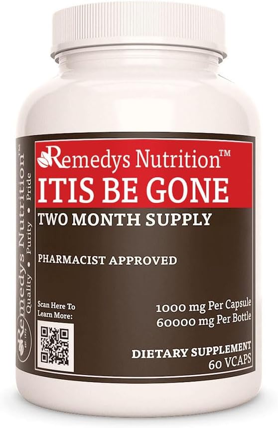 Remedy's Nutrition Itis Gone | 1.000 mg, 60 Vegan Kapseln pflanzliche Nahrungsergänzung | Zwei Monate Versorgung