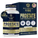 Balanced Vibe Prostate Support Supplement für Männer | Organic Plant-Based Formel mit Säge Palmetto, Pygeum & Beta-Sitosterol | Unterstützt Flow & Komfort, Tag und Nacht | 90 Vegan Kapseln