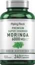 Piping Rock Moringa Oleifera Kapseln 6000mg | 240 Count | Leaf Konzentrat Extrakt | Kräuterergänzung | Non-GMO, Glutenfrei