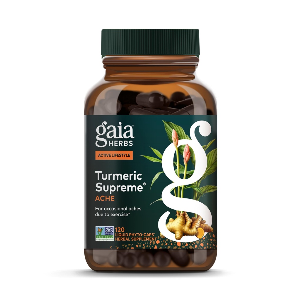 Gaïa Herbs, Douleur suprême curcuma, Supplément de douleur à base de plantes avec Curcumines, Capsules liquides végétaliens, 120 Compte
