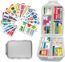 Pill Organizer mit Medizin Etiketten 146 Etiketten Travel Daily Pill Container Mini Medication Organizer Aufbewahrung Pill Organizer Reisen Essentials Pill Case 7 Day (Grau, 1 Pack-Large)