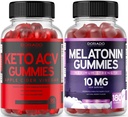 Keto ACV Gummies Perdita di peso avanzata (90 Conte) - Supporto Digestione sana & Metabolismo - Melatonina per adulti (180 Conte) - Melatonina rapida dissolva 20mg Gummies - Non OGM, Vegan & USA Made
