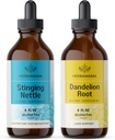 HERBAMA Herbal Liquid Drops Kit - Bundle of Stinging Nettle & Dandelion Root Tincture 4 fl oz - Vegan, Non-GMO, Zucker & Alkoholfrei - 2 Pack