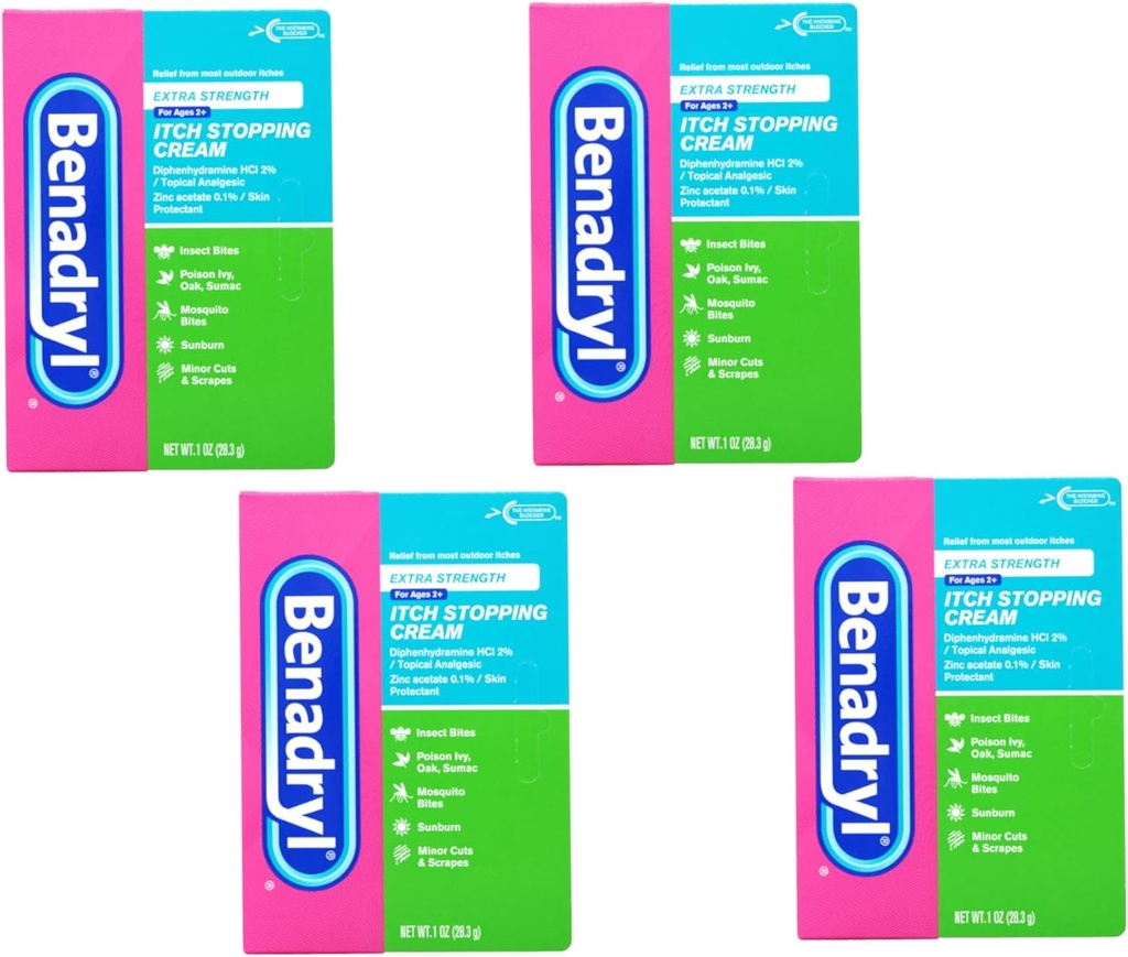 Benadryl Itch Stopping Cream Extra Forza 1 oz (Pack of 4)