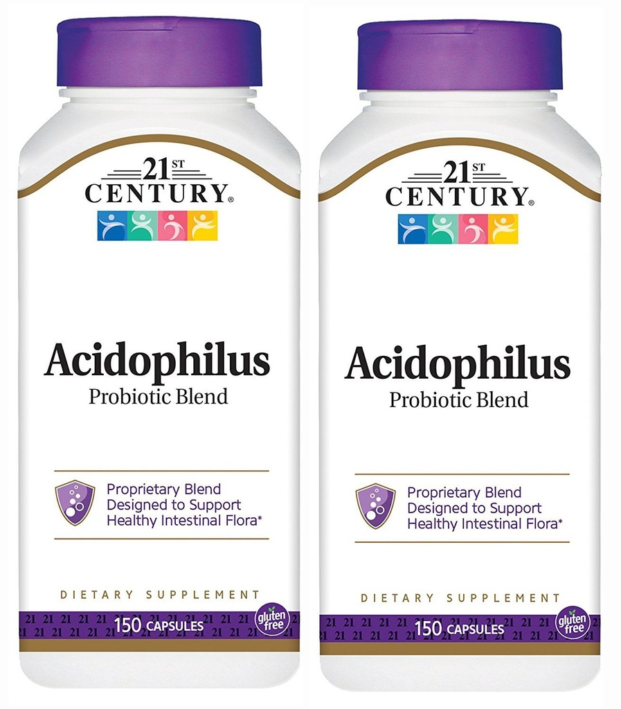 21st Century Acidophilus Probiotic Blend Capsule, 150-Count (Pack of 2)