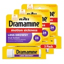 Dramamine tutto il giorno Meno Drowsy, Motion Sickness Relief, 8 Conte, 3 Pack