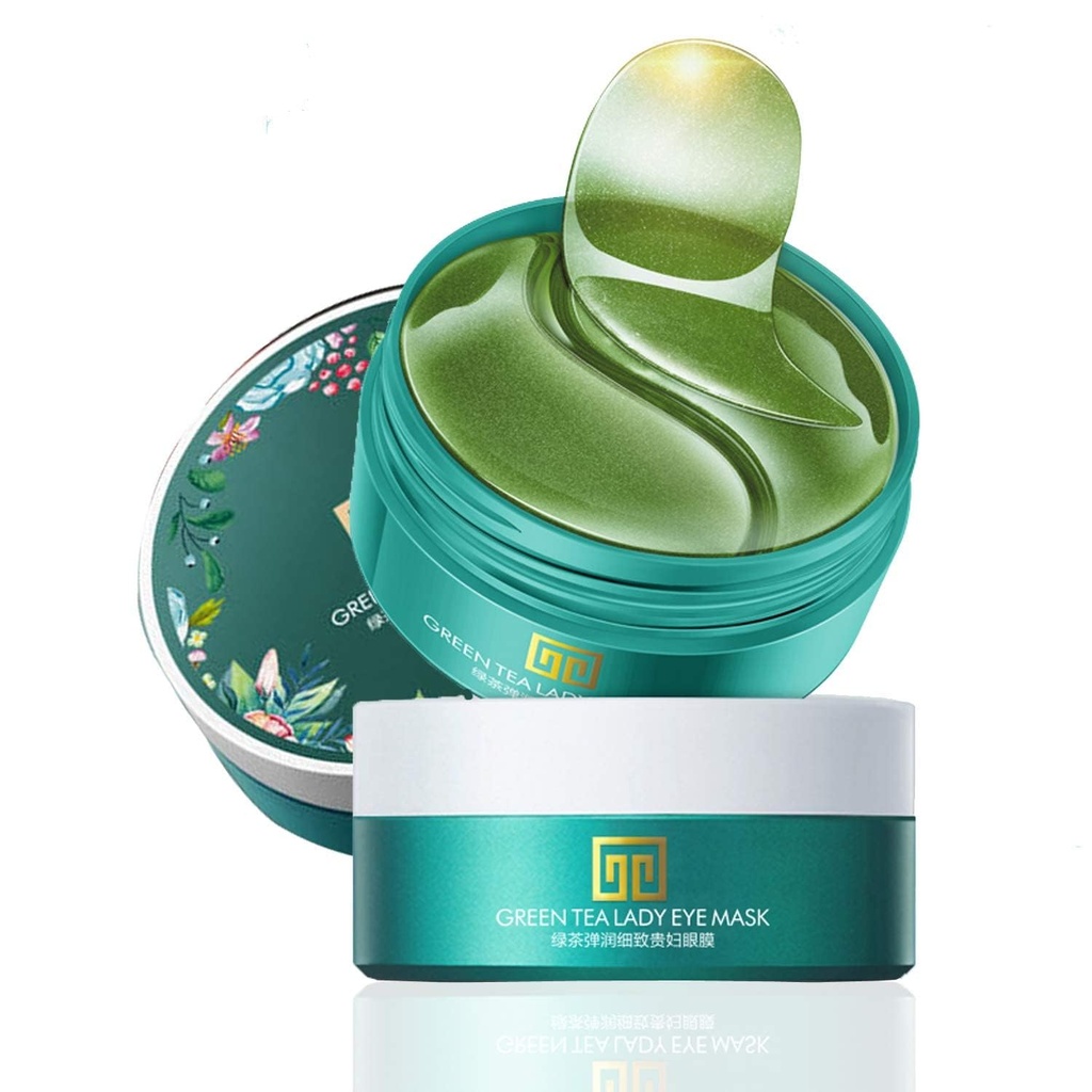Unter Augenmaske, Collagen Eye Mask 60 St., Grüner Teeextrakt unter Augenaufnäher, Maske für Puffy Eyes, Untere Dark Circles Behandlungen, Untere Augenpads, Anti-Wrinkle Gel Pads