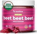 Beet Beet Beet Premium Nitric Oxide Booster & Pré-entraînement Superfood - Soutient la circulation, la santé cardiaque, et l'endurance – États-Unis de la poudre de racine de beet de croissance, USDA biologique (60 portions)