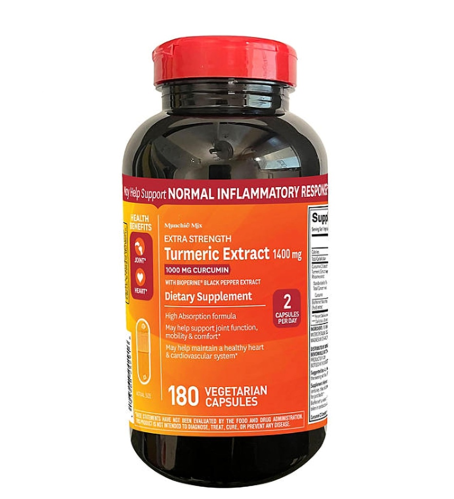 Estratto di curcuma vegetale capsule vegetariane (1400 mg., 180 ct.)