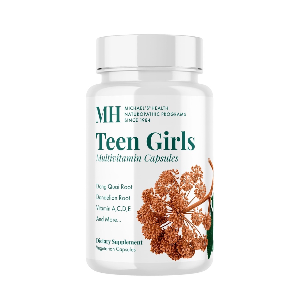 MICHAEL'S Health Naturopathic Programmi adolescenti ragazze Multivitamin - 60 capsule vegetariane - Nutrienti per la crescita sana e lo sviluppo - Kosher - 30 Serve