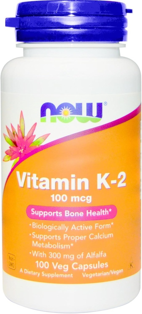 Alimentations Vitamine K-2,100mcg, 100 capsules (paquet de 2)