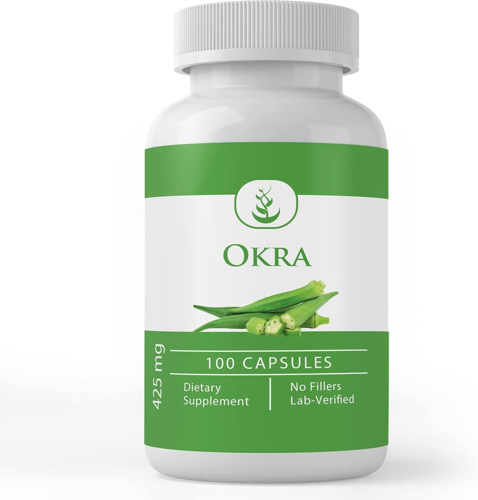 Pure Original Zutaten Okra Extrakt (100 Kapseln), Immer rein, keine Zusatzstoffe oder Füllstoffe
