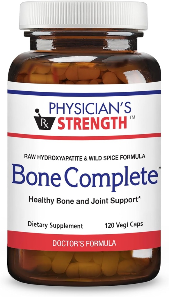 Physician's Strength Bone Complete - 120 Vegi Kapseln - Gesunde Knochen & Gelenkunterstützung - Non-GMO - 60 Servierungen