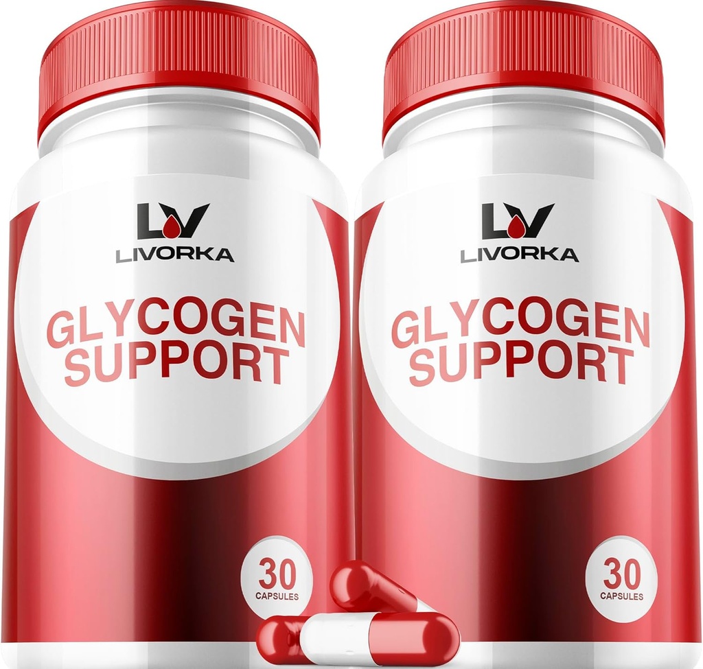 2 Pack - Glycogen Support, Glycogen Control Advanced Formula, Glycogen Capsules, Glycogen Fix con ingredienti potenti, 30 capsule per bottiglia per 60 giorni