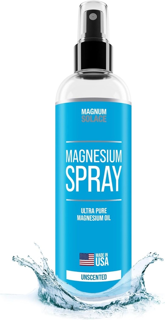 Spruzzo di olio di magnesio puro - Alta resistenza con sollievo immediato - Applicare su piedi o gambe a notte, Made in USA, 6 oz