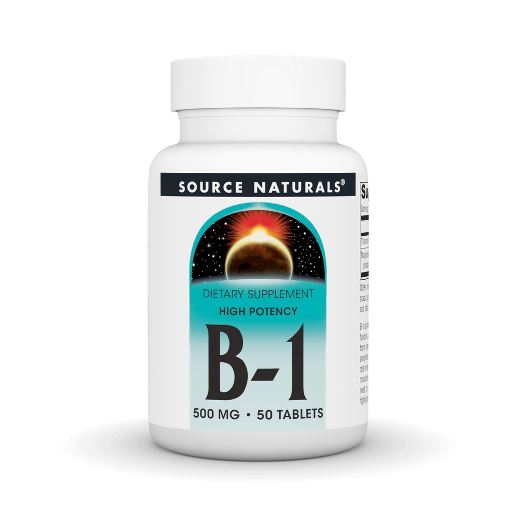 Quelle Naturals Vitamin B-1 Thiamin 500mg - Hohe Potenz, 500mg - 50 Tabletten