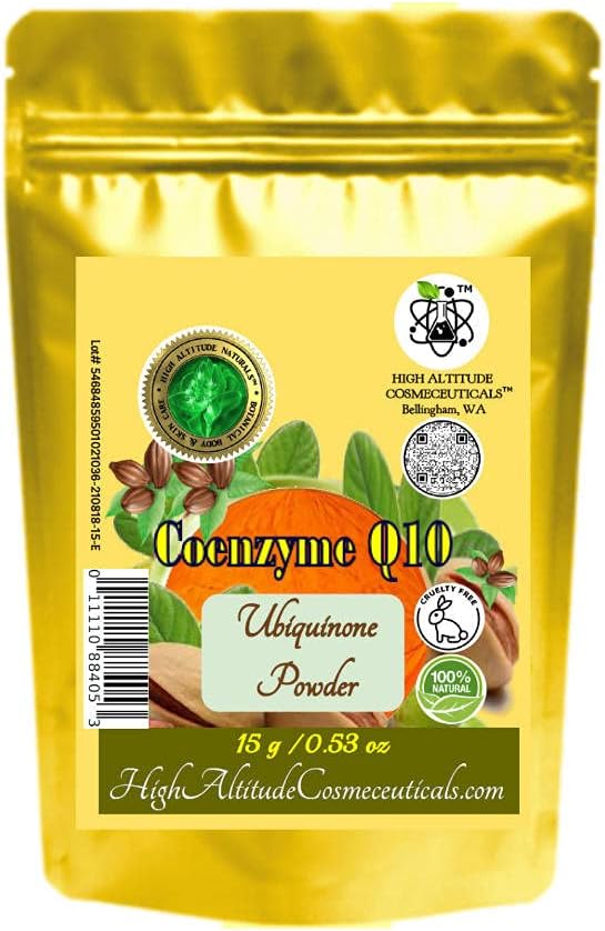 15g Coenzyme Q10 (Ubiquinone, Coq10) Polvere cosmetica Antiossidante cura della pelle, Fai siero liquido fai da te faccia, crema, crema, crema, crema, idratante, pelle di rasatura tesa, migliora l'apparenza dei segni elastici