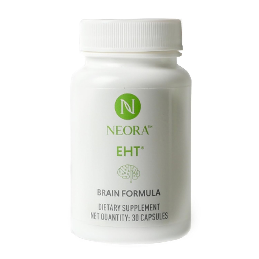 NEORA EHT - Brain Formel mit EHT Extrakt, B6, B12, D, Alpha Liponsäure, Huperzine-A für Speicher, Fokus, Kognitive Gesundheit - 30 Kapseln