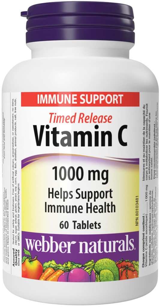 Webber Naturals Vitamin C Timed Release 1000 mg, 60 Tabletten