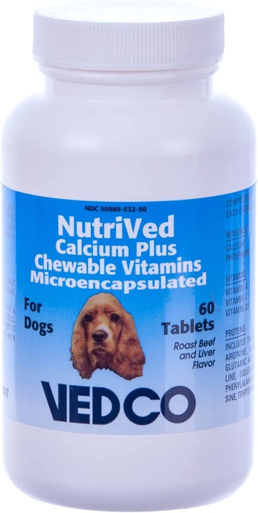NutriVed Calcium Plus Chewable Tablets per cani (60 Conte)