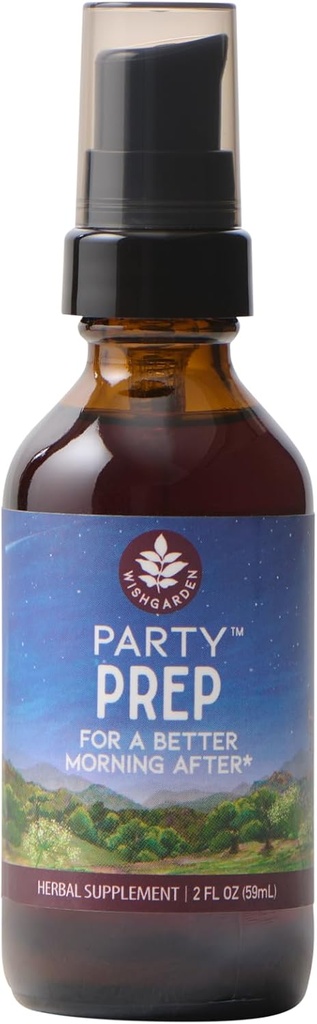 WishGarden Kräuter Party Prep Better Morning After - Pflanzenbasierte Kräuterergänzung w/Prickly Pear, Japanischer Raisin & Burdock unterstützt effektiven Alkohol Metabolismus, Detoxification & Liver Function, 2oz