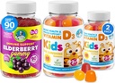 Vitamina D Gummies e Gummie di Elderberry - Immunità Mega Boost per bambini e adulti - Vegetariano Gelatin-Free Immune Support Vitamine per bambini